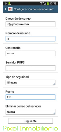 configurar mi cuenta de correo en Android